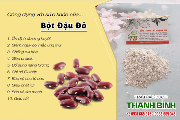 bột đậu đỏ tại thảo dược Thanh Bình