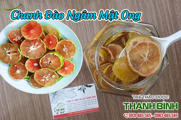 chanh đào ngâm mật ong thảo dược thanh bình