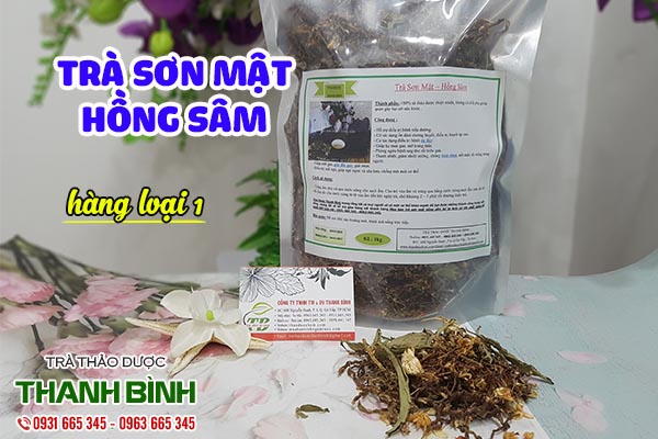 trà sơn mật hồng sâm thảo dược thanh bình